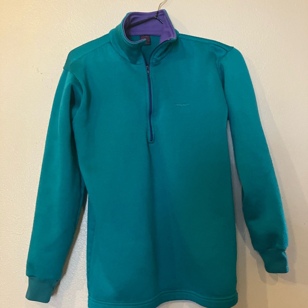 RARE VINTAGE Patagonia Teal and Purple Fleece Pullover